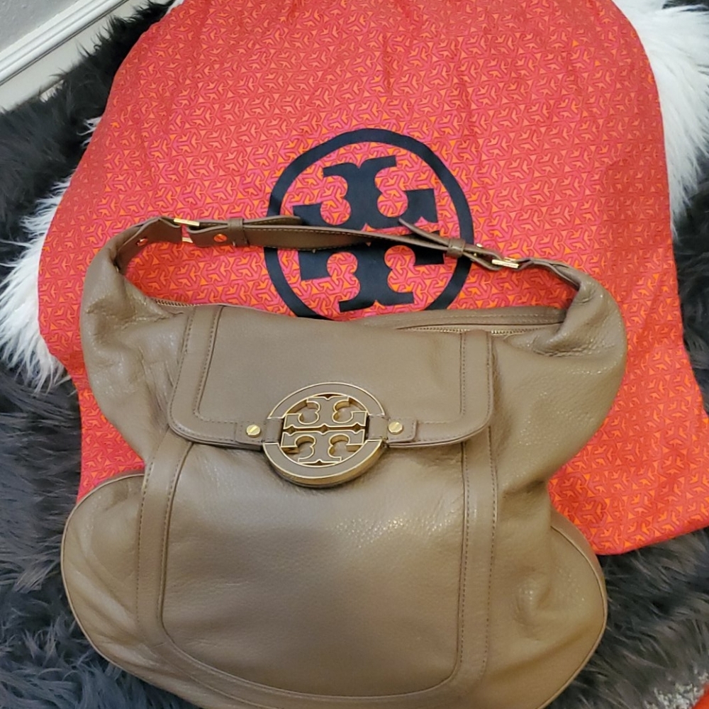 TORY BURCH LEATHER HOBO HANDBAG